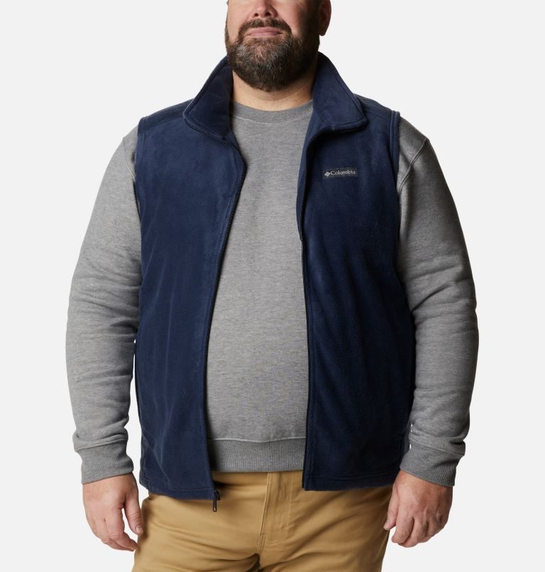 Men's Columbia Steens Mountain Fleece Vest Navy | Plus Size CA-X8C36